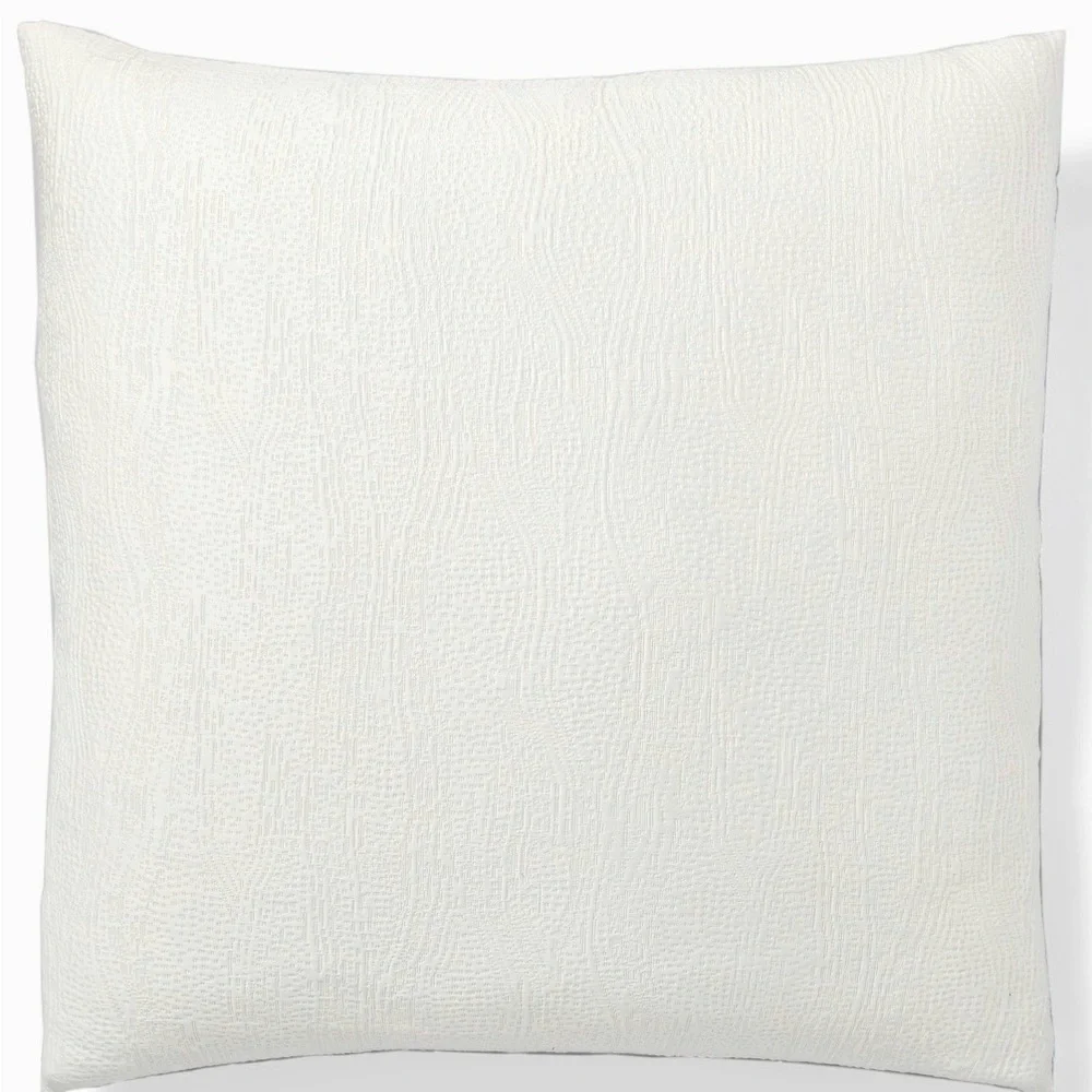 West Elm White Silky TENCEL™ & Cotton Matelasse Euro Shams